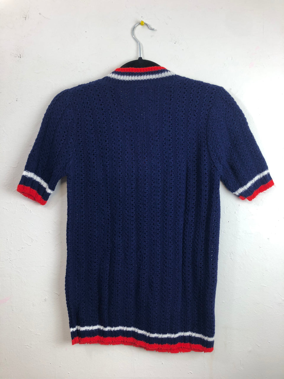 Miss Scotch English Tie Sweater - Blue, Red & White (Deadstock)