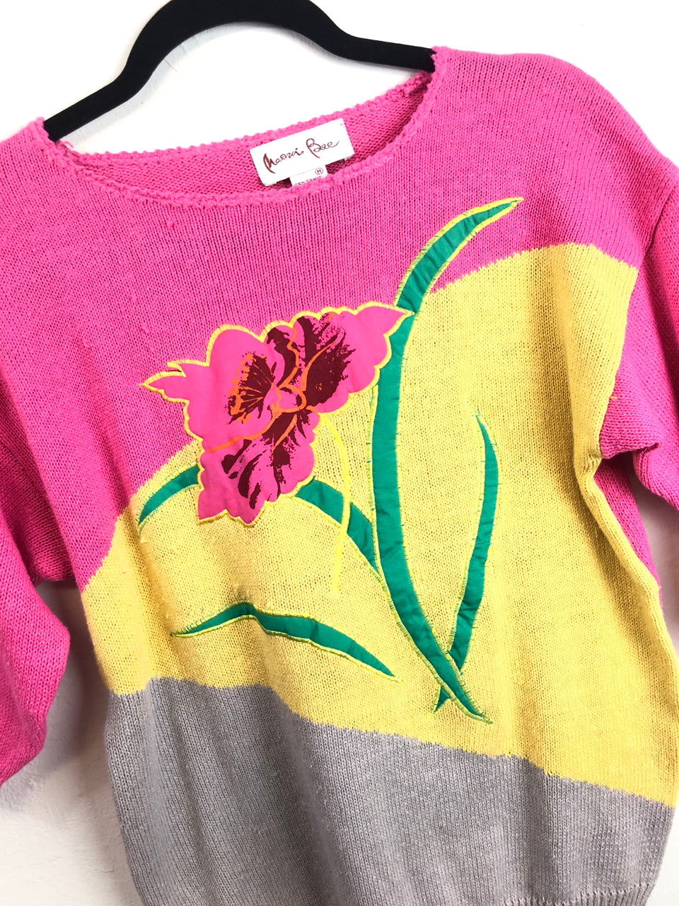 Naomi Bee Flowers Sweater - Pink/Yellow (Deadstock)