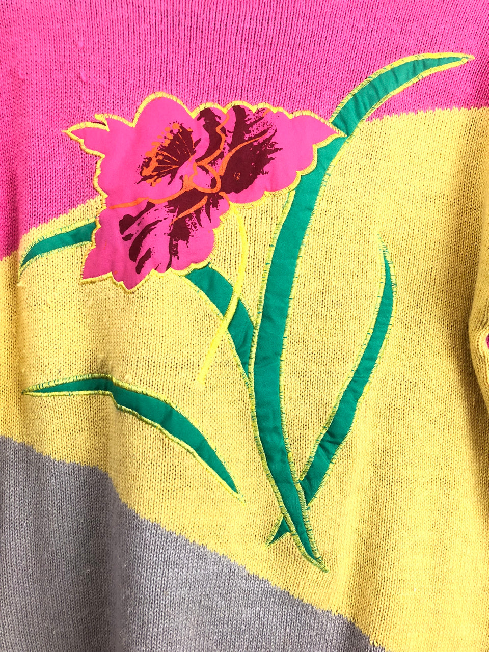 Naomi Bee Flowers Sweater - Pink/Yellow (Deadstock)