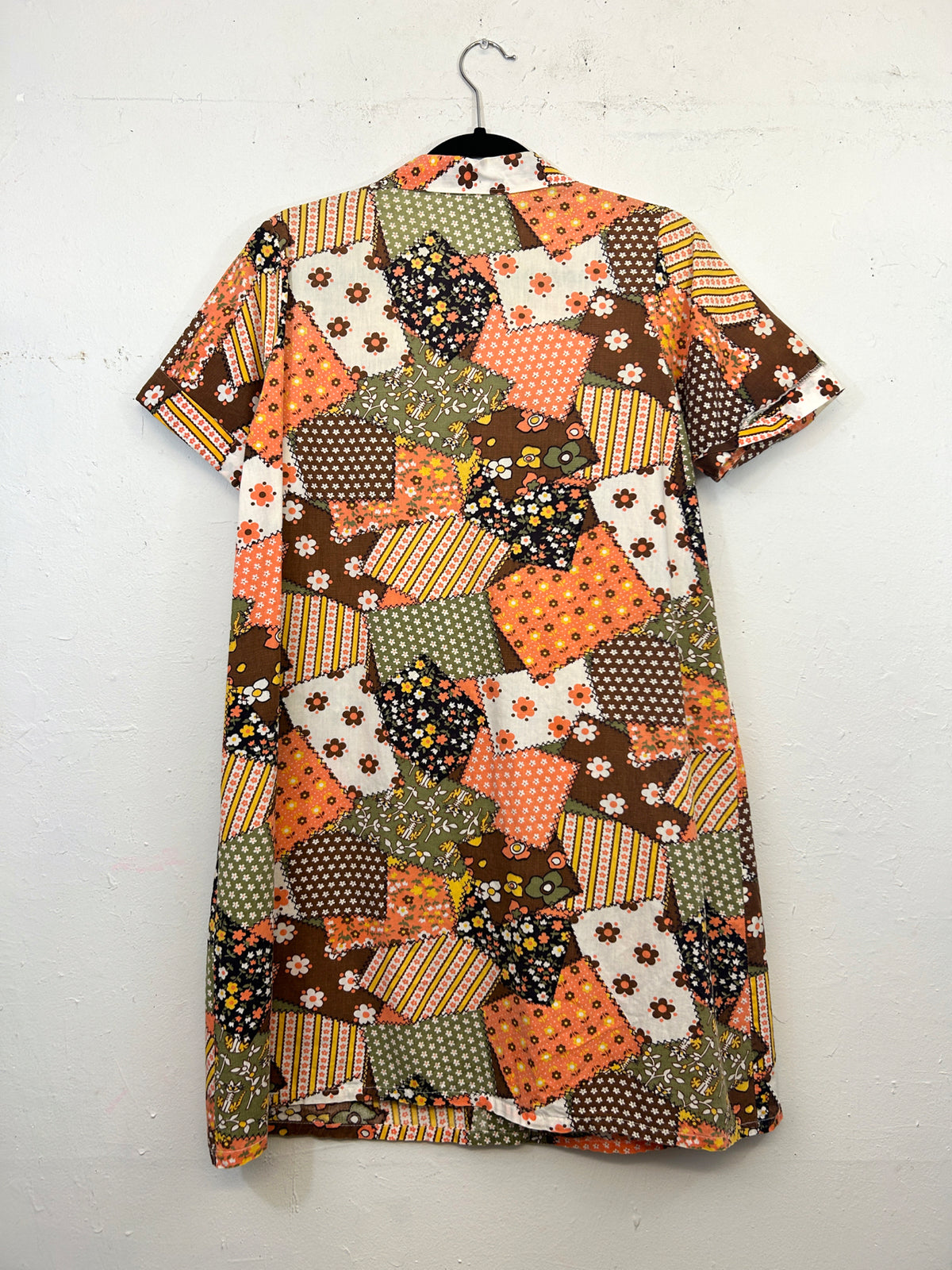 Patchwork Print 70s House Dress