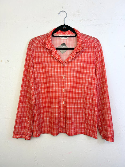 Devon 70s Plaid Polyester Blouse