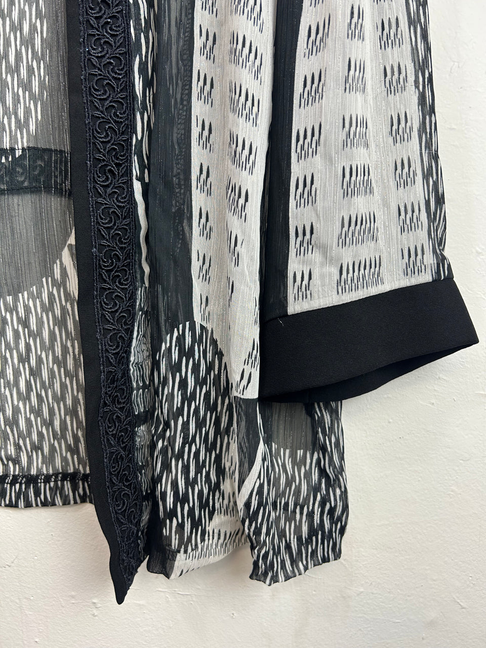 Sheer Black & White Abstract Jacket