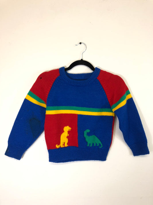 Kids' Colorblock Dinosaur Sweater
