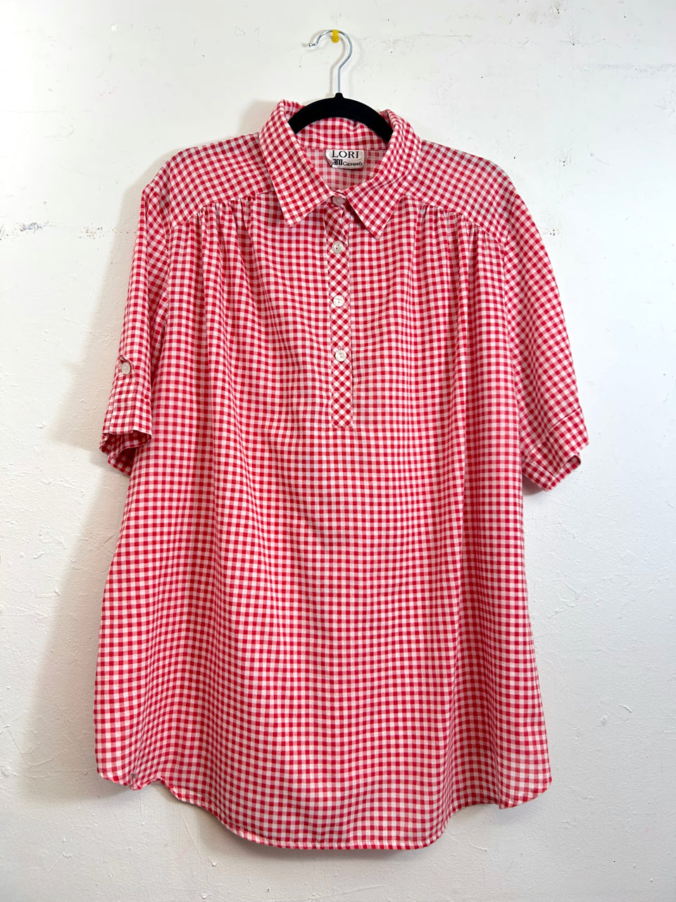 Lori by AM Casuals Red & White Checkered Top