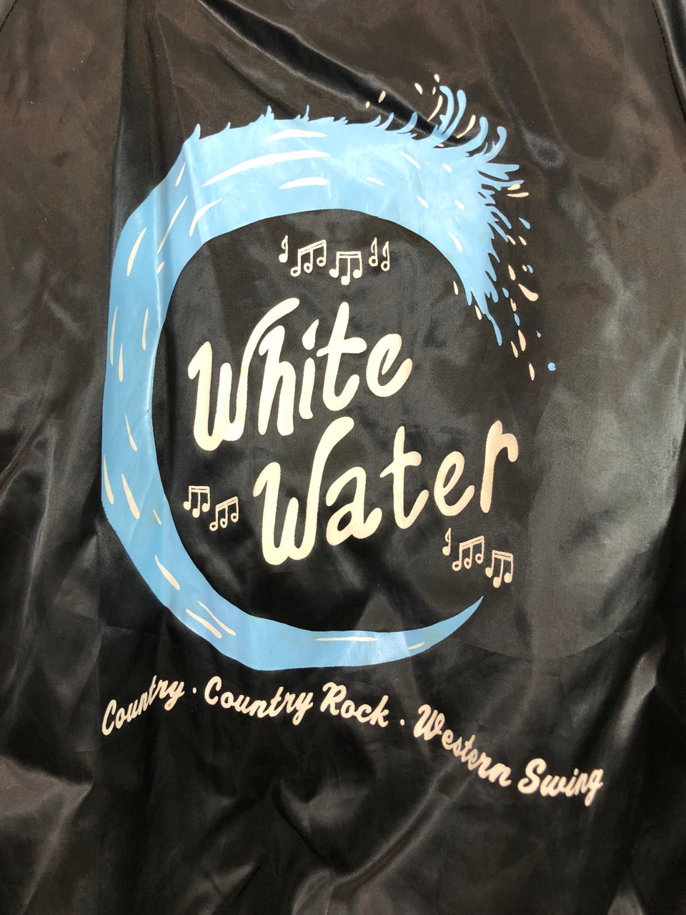 White Water Black Satin Jacket