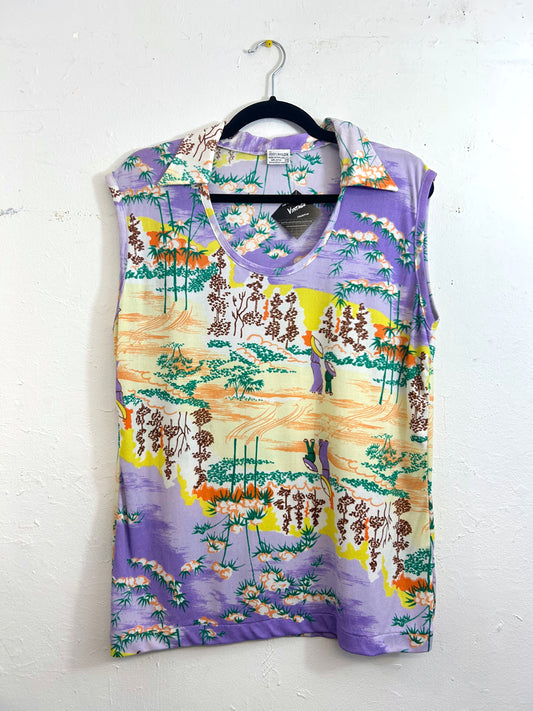 Nylon Sleeveless 70s Thai Blouse