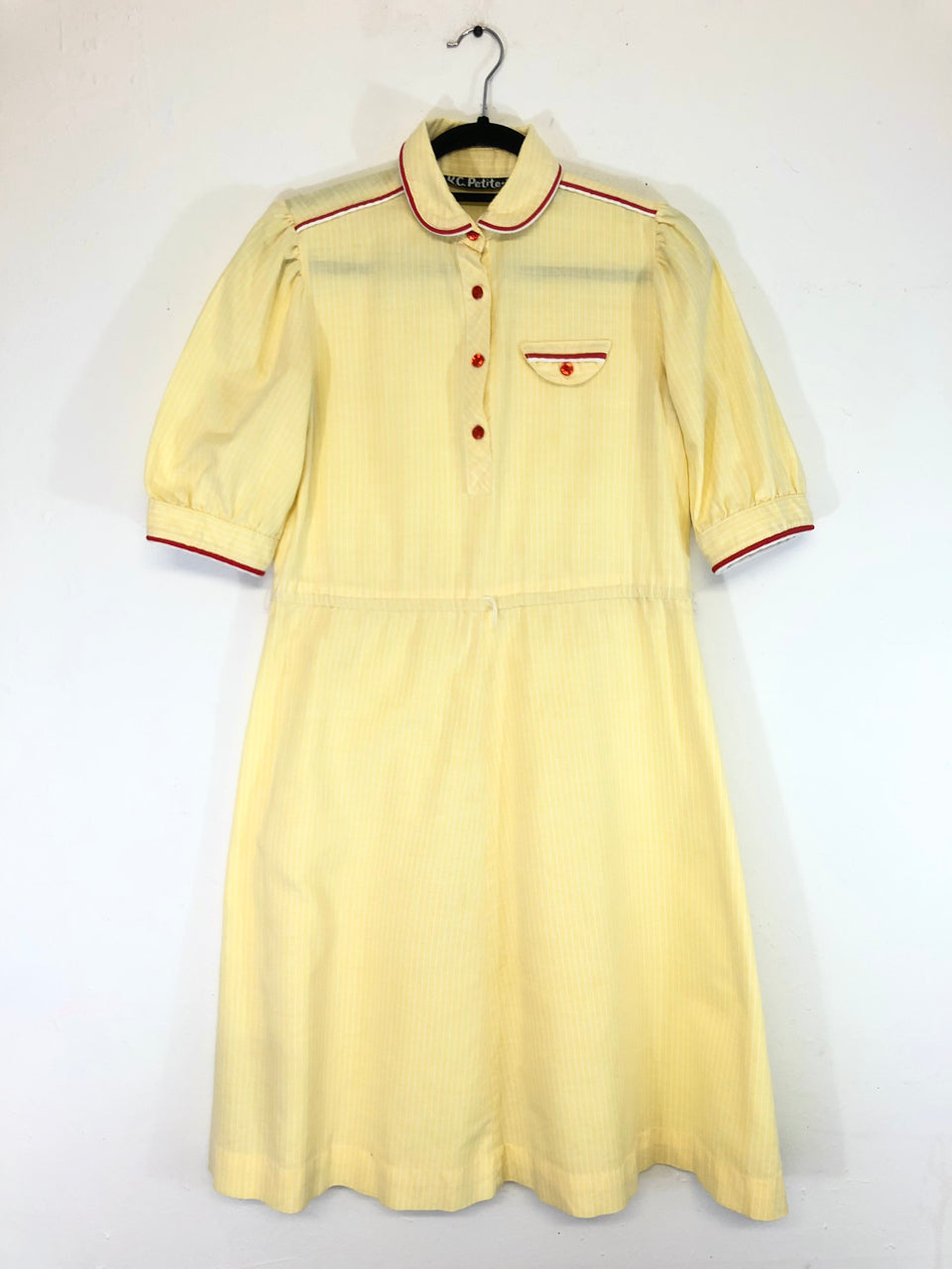 KC Petites Yellow Striped Dress