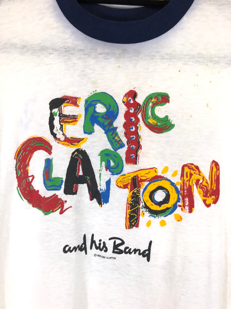 Eric Clapton Behind the Sun Tour 1985 Ringer T-Shirt