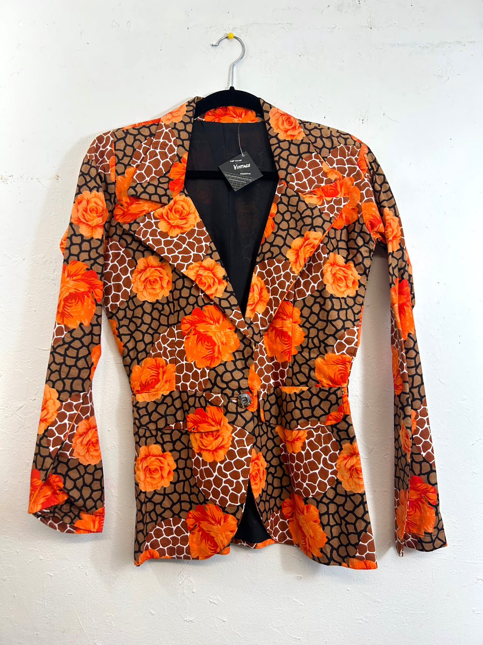 Orange Roses & Animals Blazer