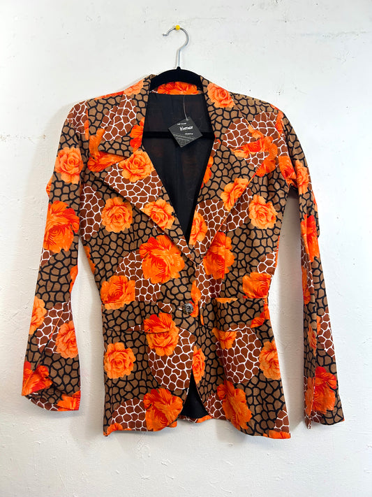 Orange Roses & Animals Blazer
