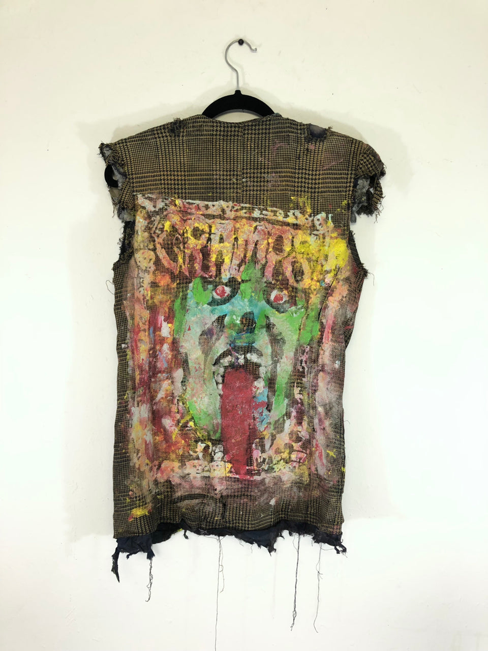 The Cramps Hand Painted Heavily Distressed Sleeveless Jacket
