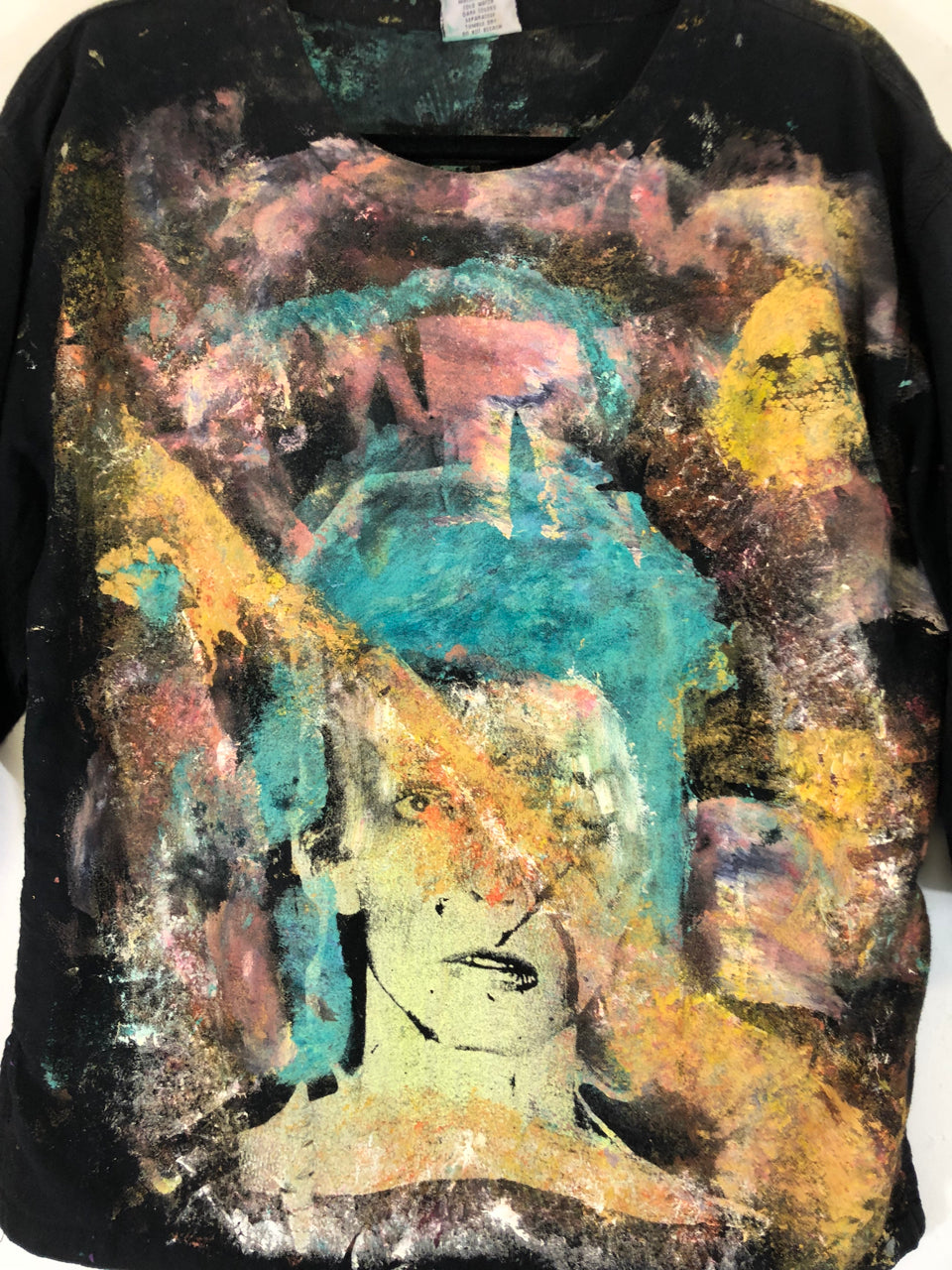 David Bowie Hand Painted Black T-Shirt