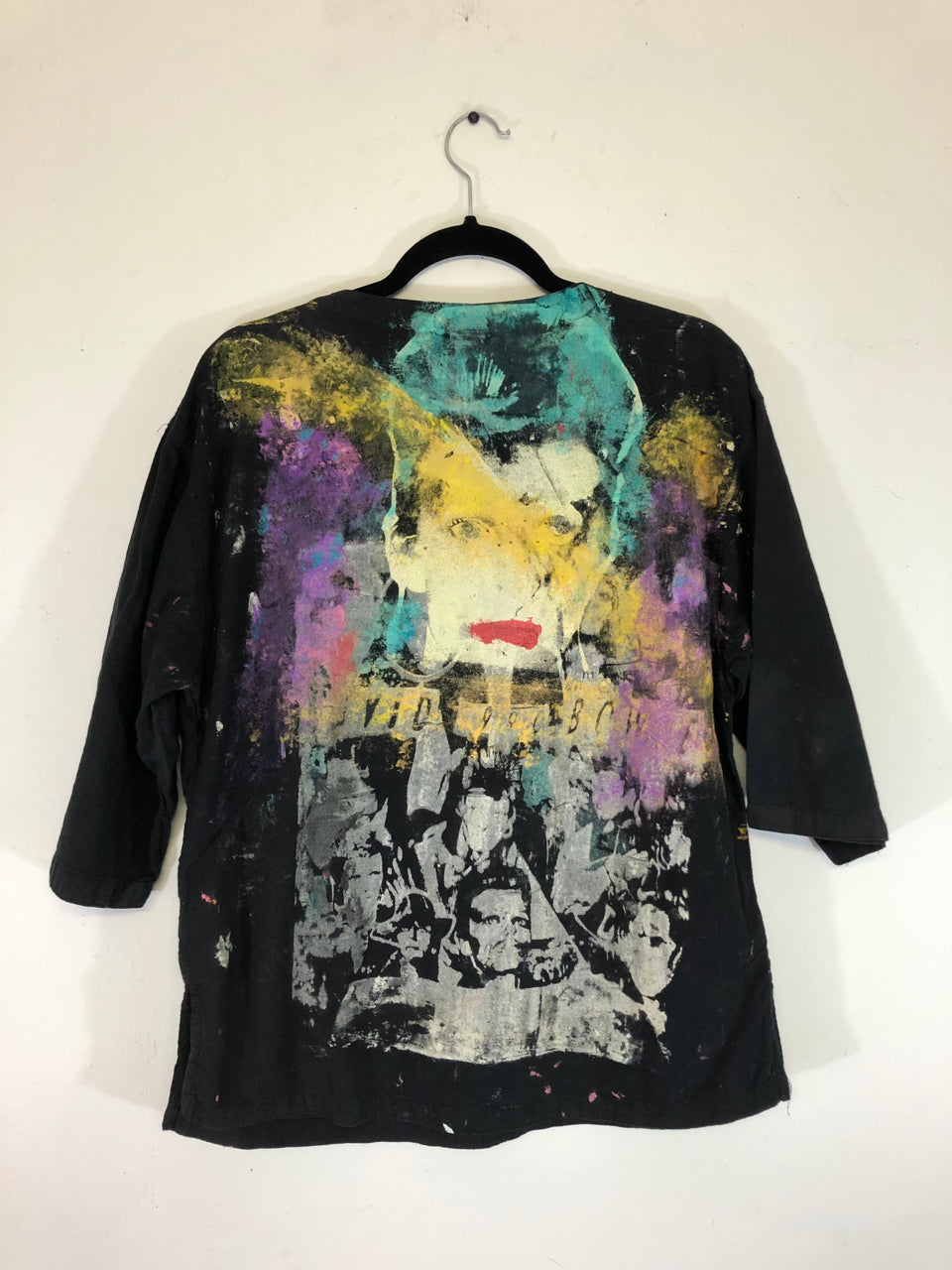David Bowie Hand Painted Black T-Shirt