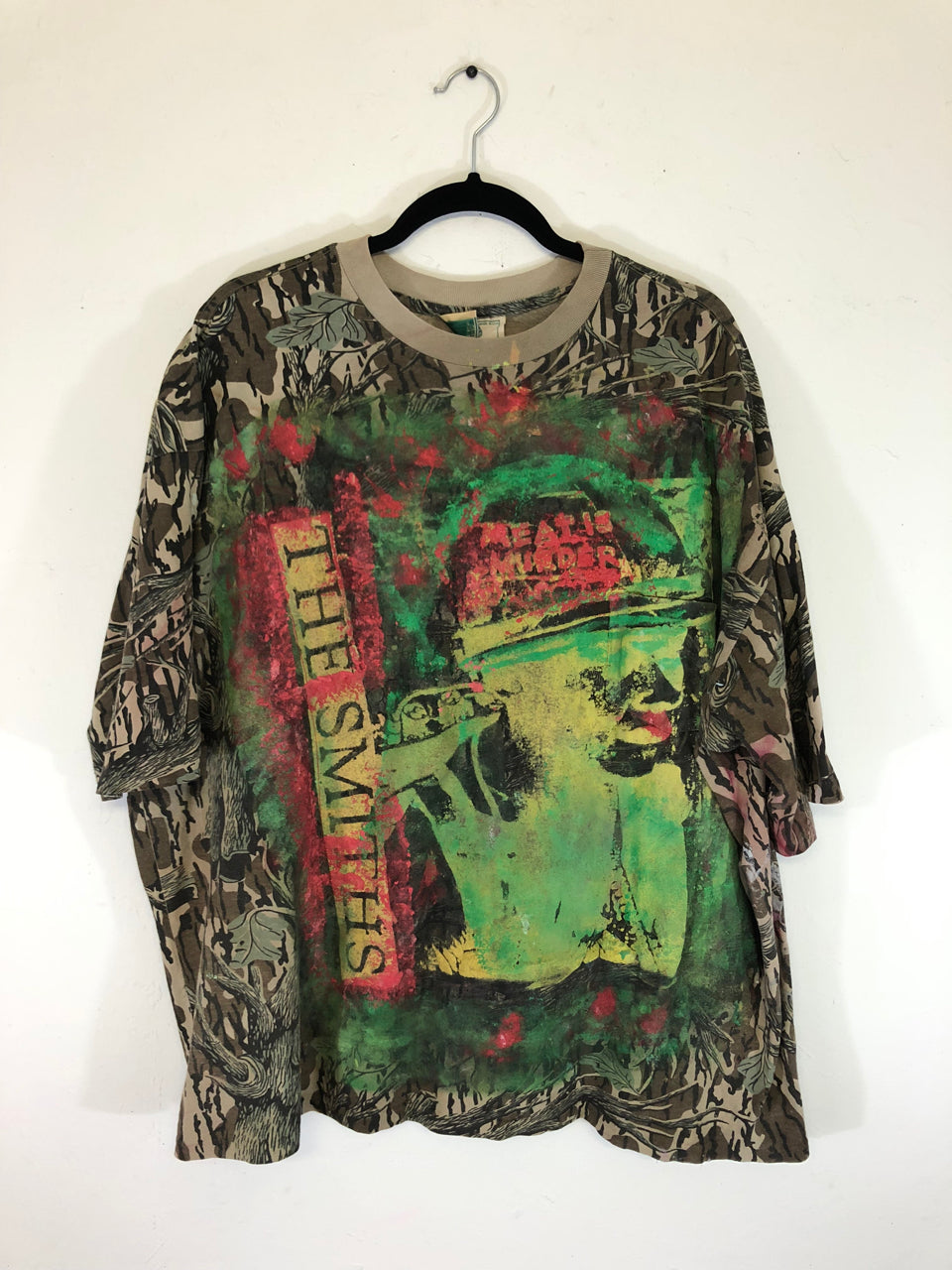 The Smiths/Morrissey Meat is Murder Hand Painted Camo T-Shirt