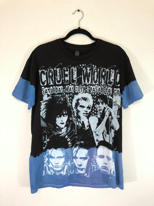 Cruel World T-Shirt Black/Blue Dyed