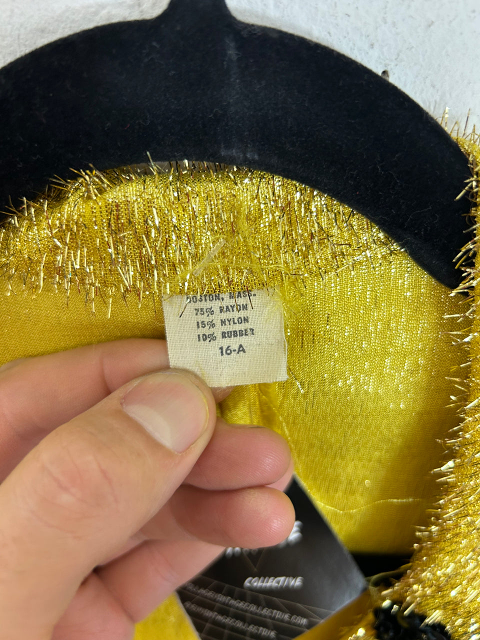 Fuzzy Gold Jacket with Black Sequined Trim