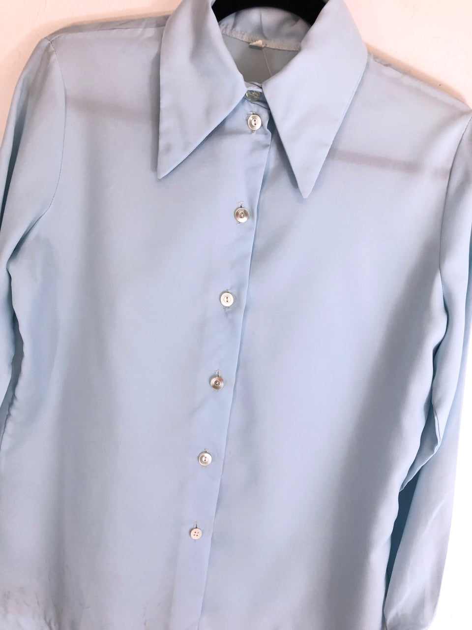 Powder Blue 70s Blouse