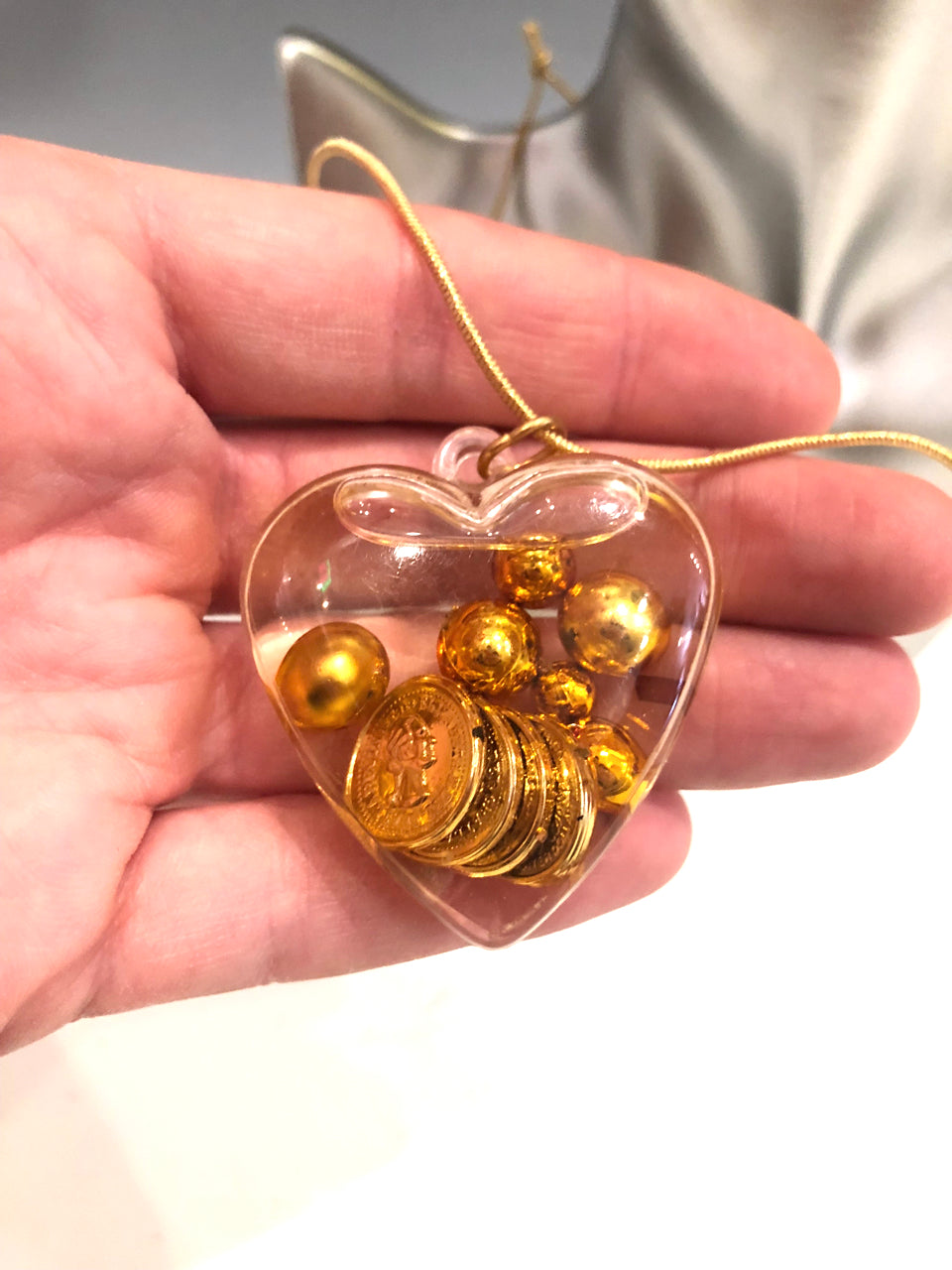 Liquid Heart With Gold Necklace