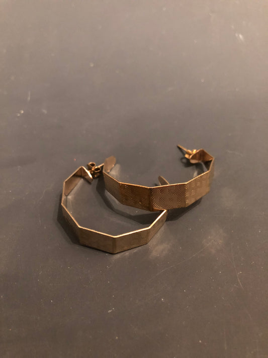 Gold Angular Hoop Earrings