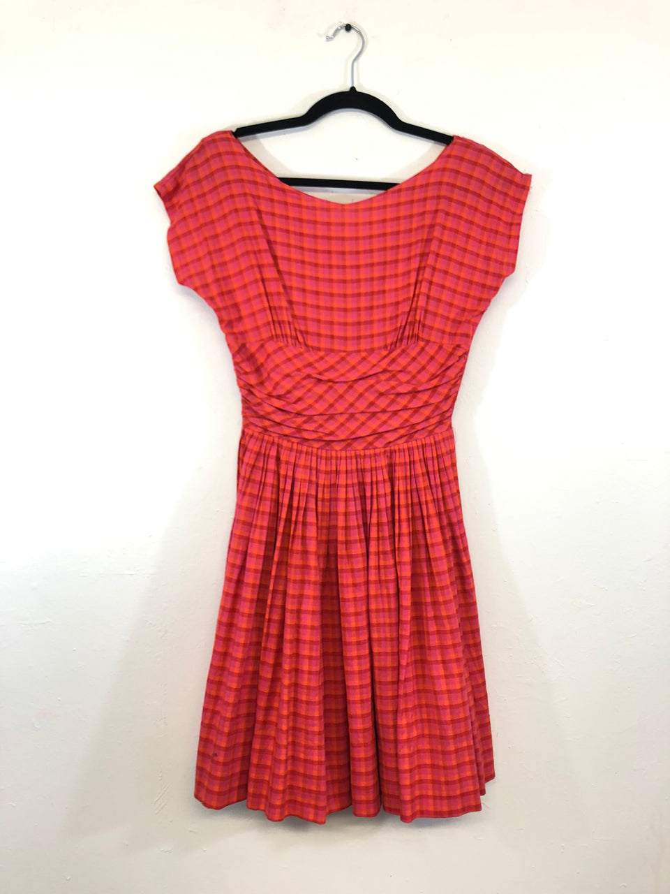 60s Plaid Picnic Dress