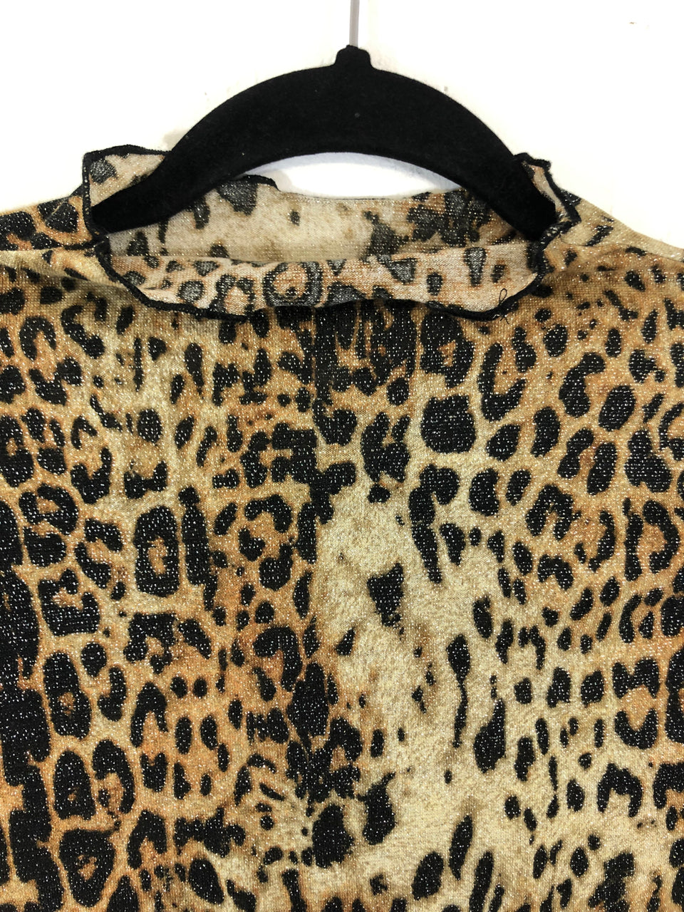 Furry Cuff Leopard Top