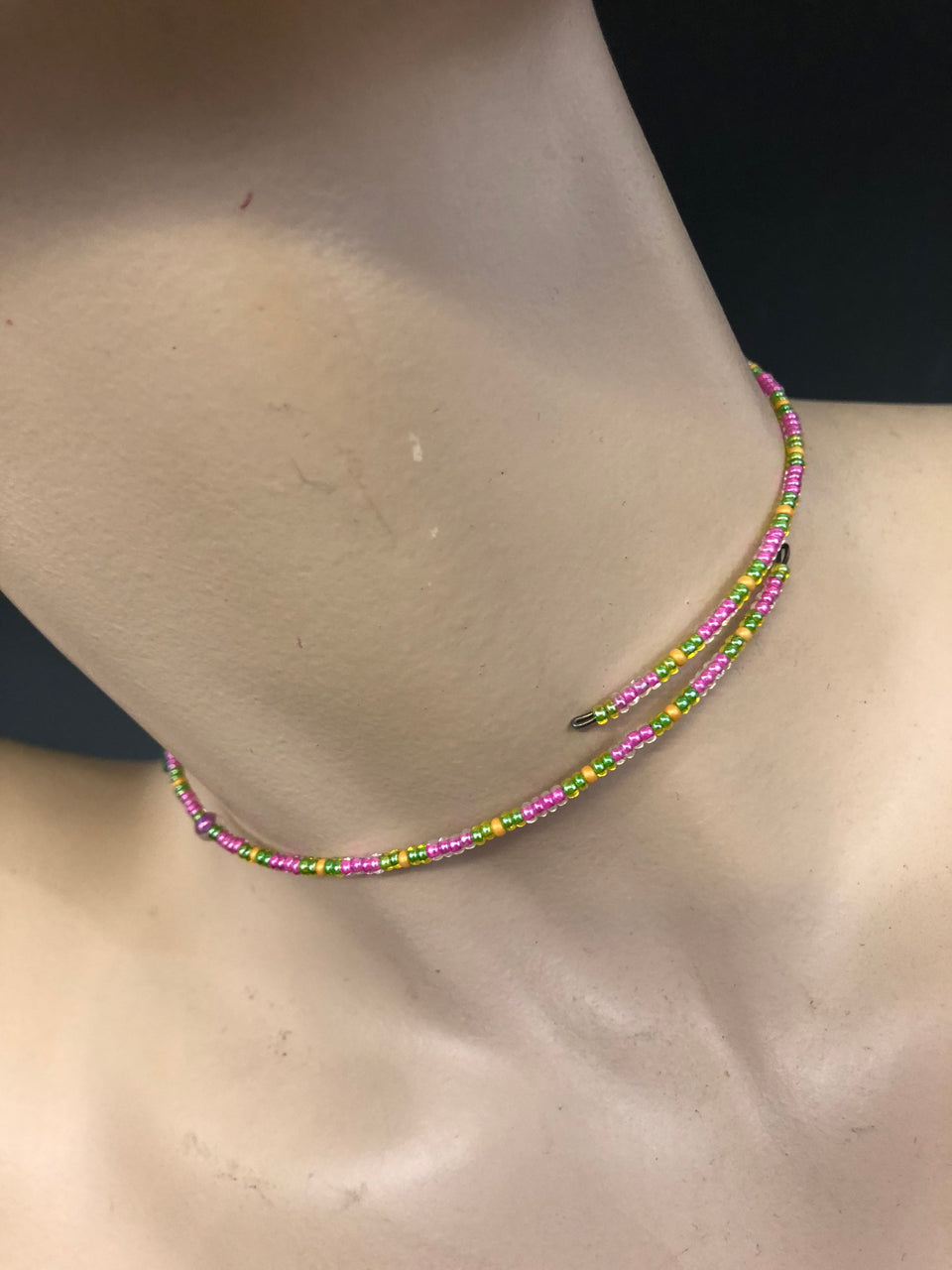 90s Beaded & Clay Choker (Butterfly Design #2)
