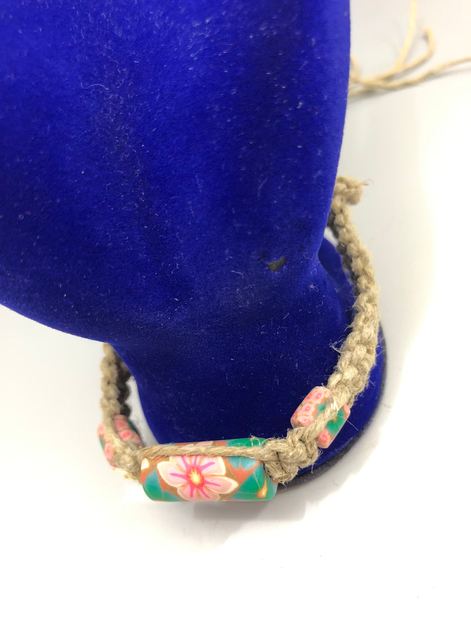 90s Hemp & Clay Bracelet (Flower Design)