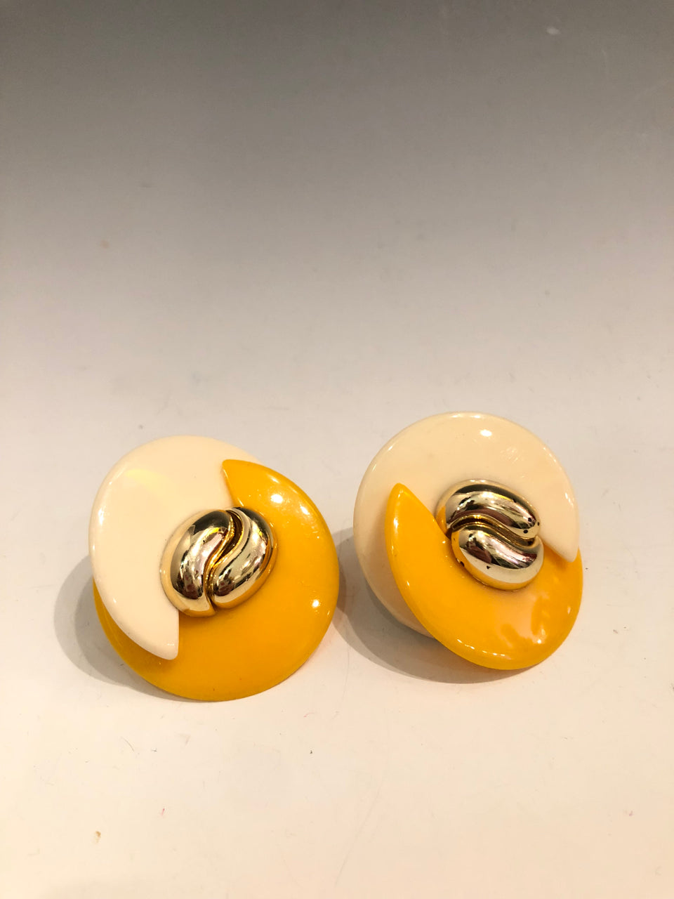 "Fried Golden Egg" 80s Earrings