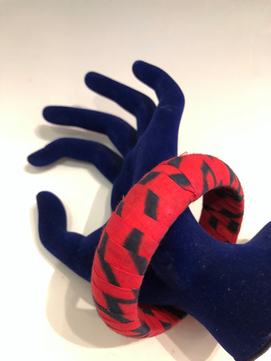 Red & Black 80s Fabric Bangle