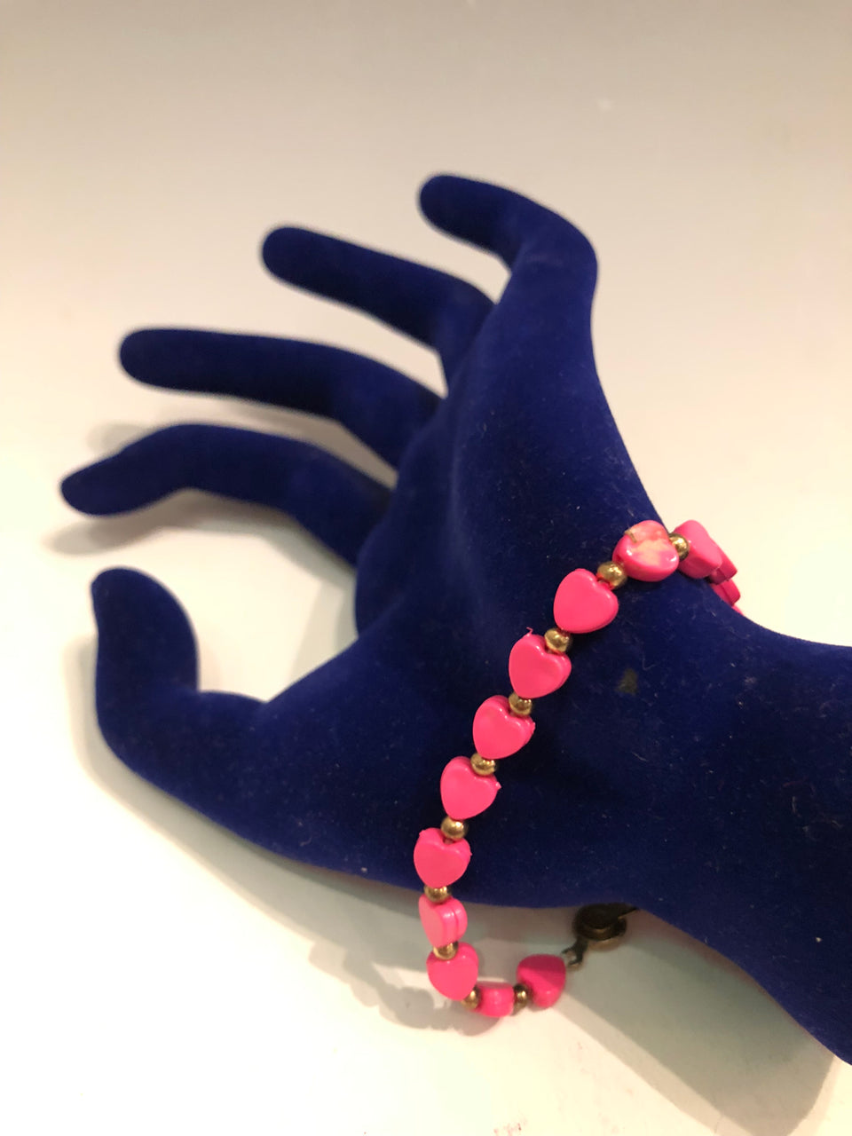 80s Pink Hearts Bracelet